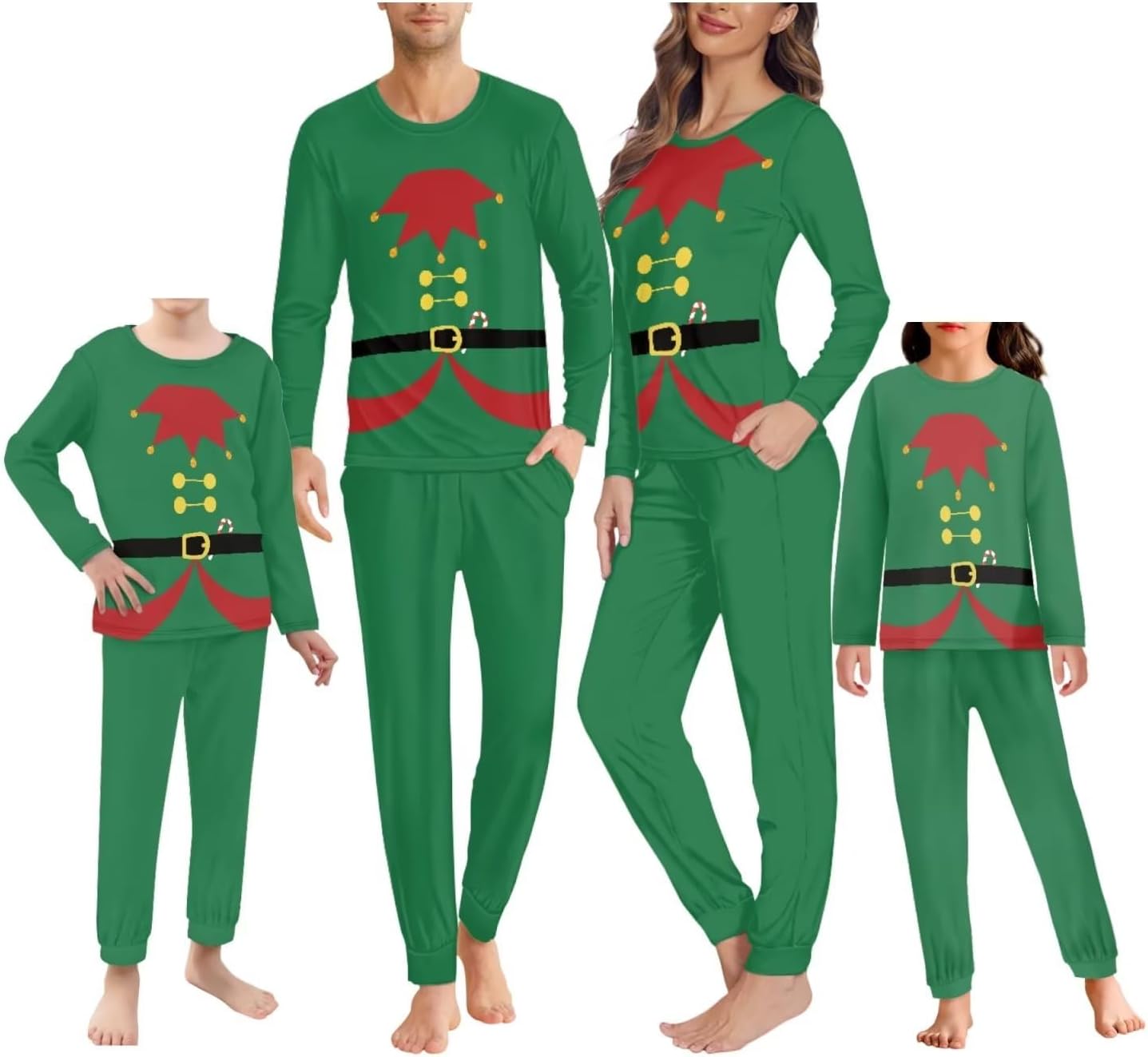 TODIYADDU Xmas PJs Mathching Set Holiday Family Sleepwear Sets Long Sleeves and Pants Outfits Nightwear PJs Loungewear Gifts