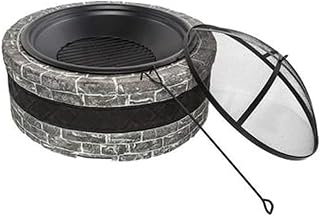 Fire Pit 35-inch Outdoor fire Pit, Large Bonfire Burning Wood fire Pit Bowl, Suitable for Camping Garden Barbecue Dinner