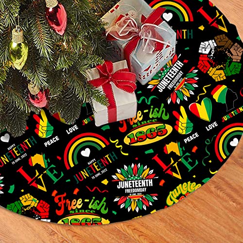 Juneteenth Decoration,Happy Juneteenth Tree Skirt Ornaments 36In,Juneteenth Decor For Holiday Party, American Juneteenth Xmas Tree Skirt #TOP27