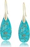 Sriomu Boucles d'oreilles Drop Dangle de la pierre de guérison naturelle