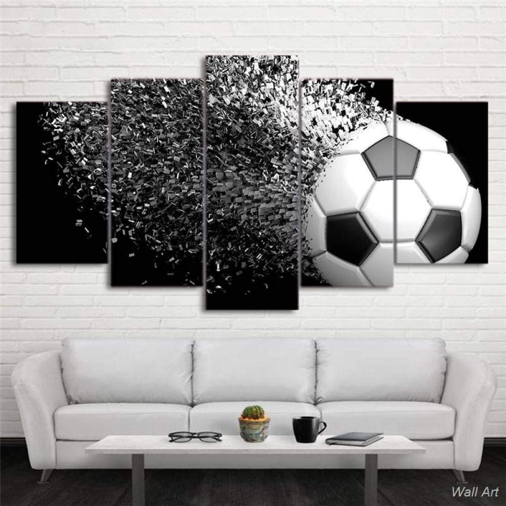 JimBla Large Wall Canvas 5Pcs Canvas Art Football Painting Wall Picture-Frameless 30X40_30X60_30X80Cm