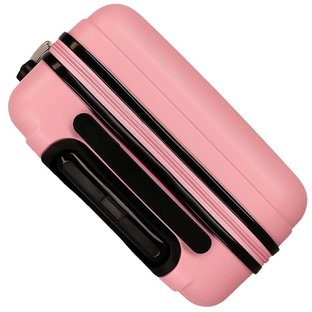 Disney La valigia rigida per bambini Minnie Heads con lucchetto a combinazione e 4 ruote è un bagaglio a mano realizzato in ABS, un materiale rigido e leggero.