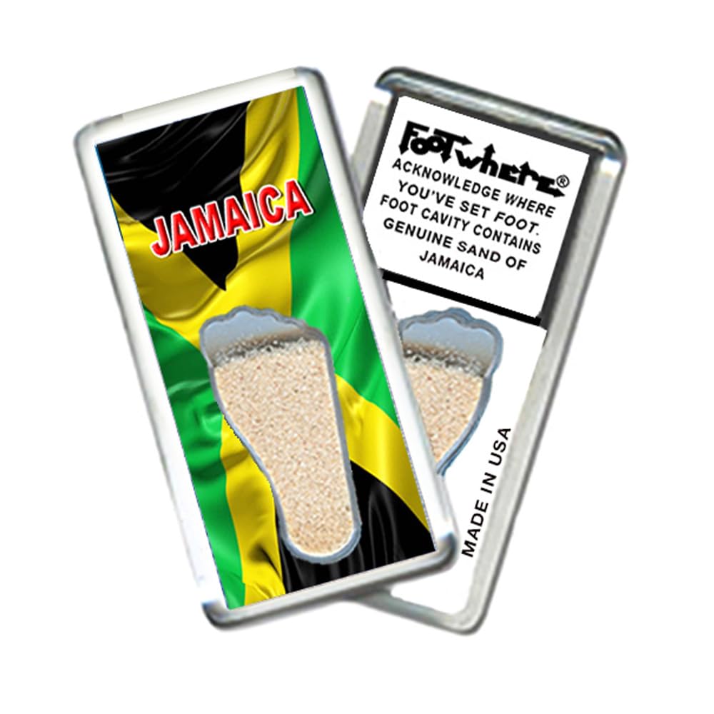 Aimant Jamaïque Footwhere souvenir de vacances JM202, le cadeau idéal pour collectionneur
