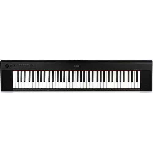Yamaha Piaggero, 76 Lightweight Portable Keyboard, Premium Voices, Graded Soft Touch Keys, Black, (NP32B)