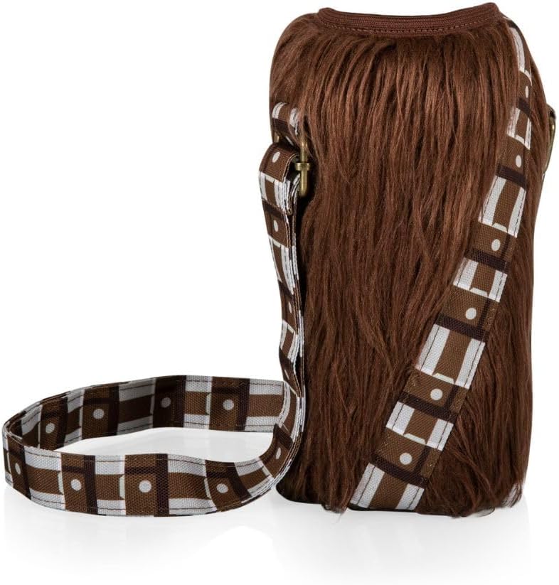 PICNIC TIME Star Wars Chewbacca Water Bottle Holder, Insulated Water Bottle Cooler Tote with Adjustable Shoulder Strap, Fits 20 to 26 oz Bottles, (Brown)