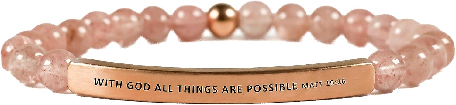 THE INSPIRATION CO. Faith Collection Unisex Stretchable Bracelets (WITH GOD ALL THINGS ARE POSSIBLE MATT 19:26)