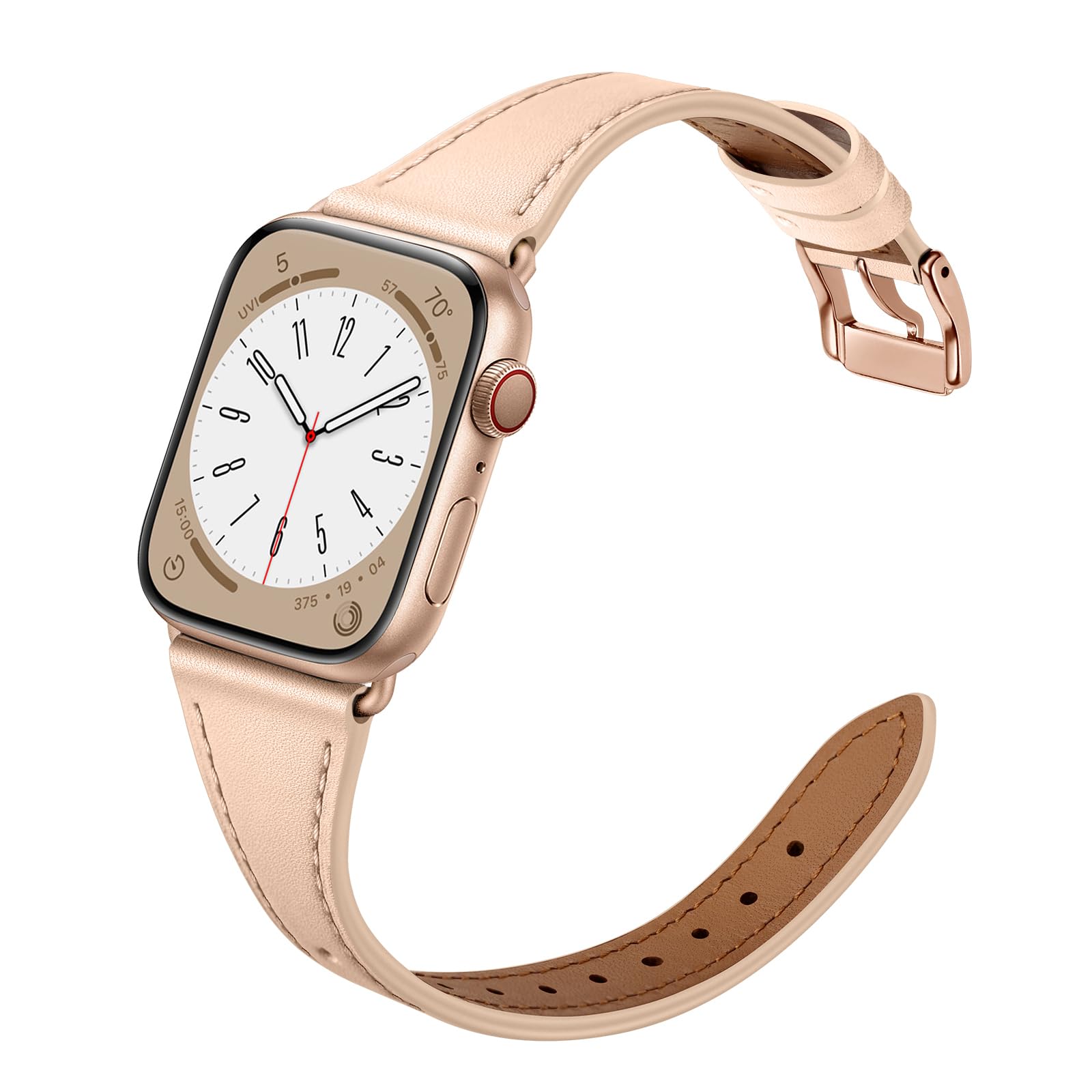 XCCYBTT Slim Leather Bands Compatible with Apple Watch Band 42mm 41mm 40mm 38mm, Genuine Leather Replacement Strap for iWatch Series 11/10/9/8/7/6/5/4