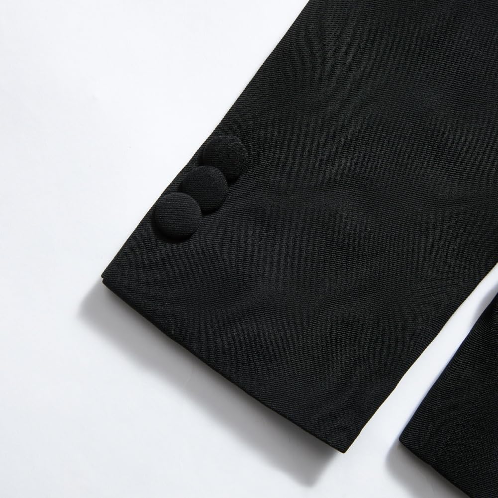 Womens Tuxedos 2 Pcs Blazer Sets Womens Business Suiting Satin Lapel Womens Blazer Pants Wedding