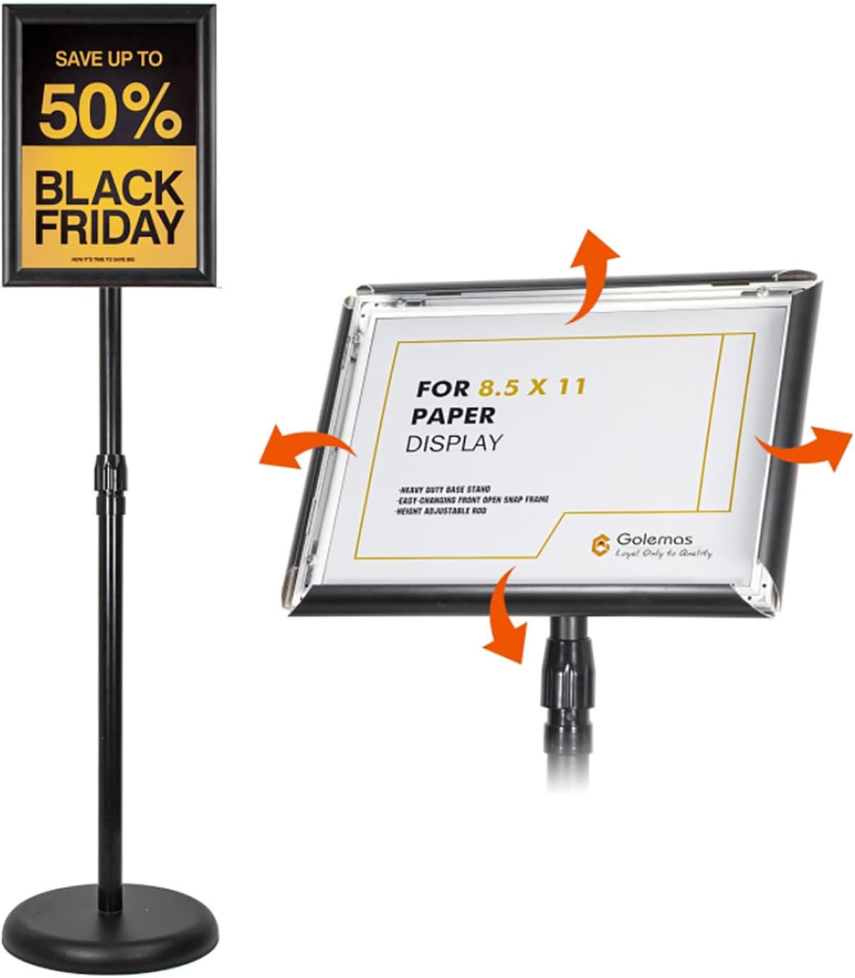 Amazon.com : Golemas Adjustable Sign Stand for Display, Pedestal Floor ...