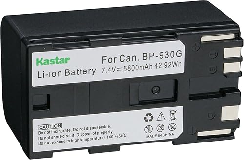 Kastar Batería BP-930G de repuesto para Canon UC-X45 UC-X50 UC-X55 V40 V40Hi V50Hi V60Hi V65Hi V72 V75Hi V400 V420 V500 V520 XF100 XF105 XF200 0 XF2