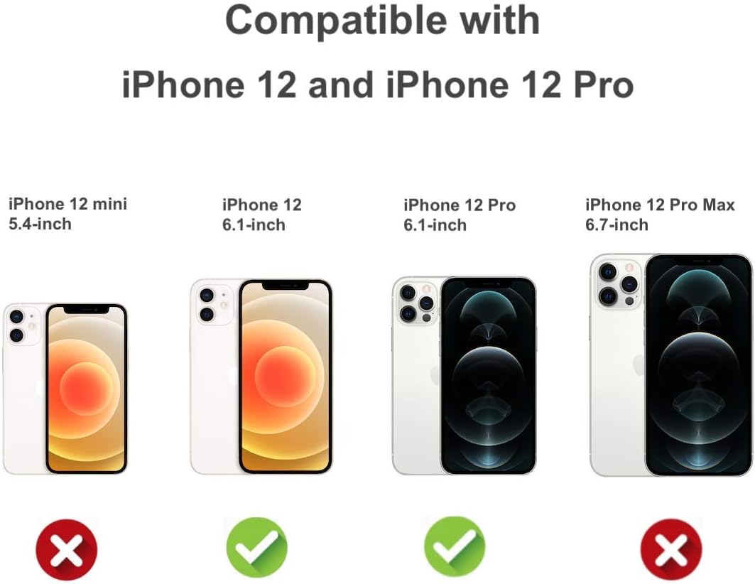 Shamo's Clear Cover for iPhone 12 | 12 Pro Case, Clear Cases Shockproof with TPU Silicone Bumpers Anti-Scratch Cover, Transparent HD Clear [ Anti Yellowing ]