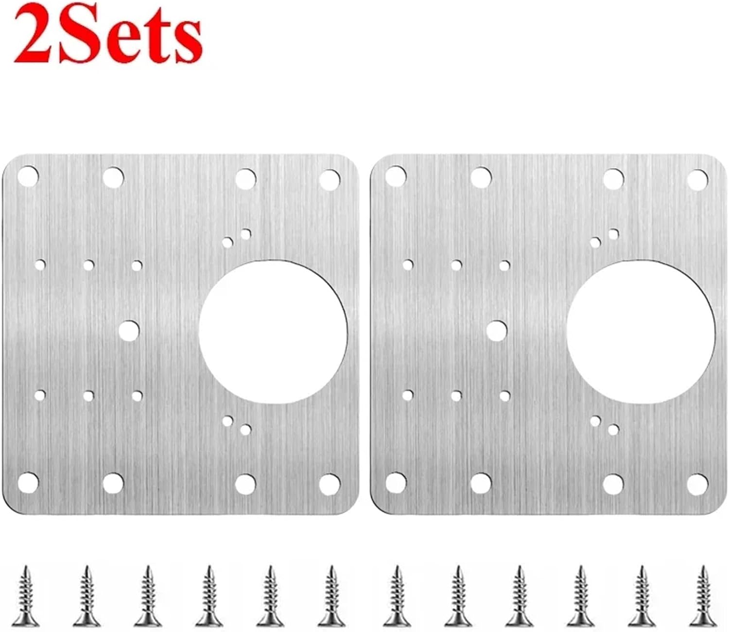 with Screw Stainless Steel Hinge Repair Plate Kits Mounting Flat Fixing Brackets 2/4/6/10pcs(2Pcs)