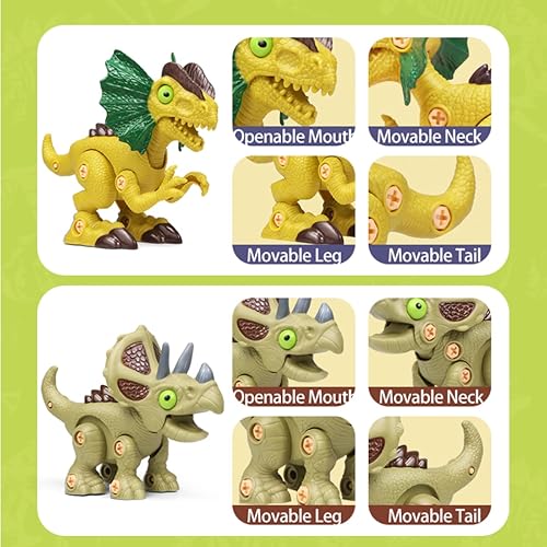 Miniatura 3 de Juguetes de dinosaurio desmontables para niños de 3, 4, 5, 6, 7, 8 años, kit de construcción educativo STEM con taladro eléctrico, el mejor regalo