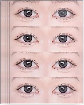 40stickers/pack Eyelash Practice Cards Eye Lash Mapping Templates with 3D Simulated Eye Stickers for Eyelash Extension Practice 5 sheet stickers/pack