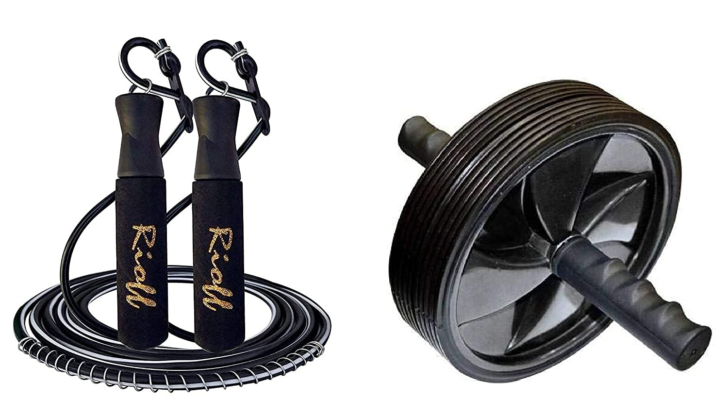 Ab Wheel Roller and Core Exercise Roller Wheel for Men & Women Combo (Black)-picture-18