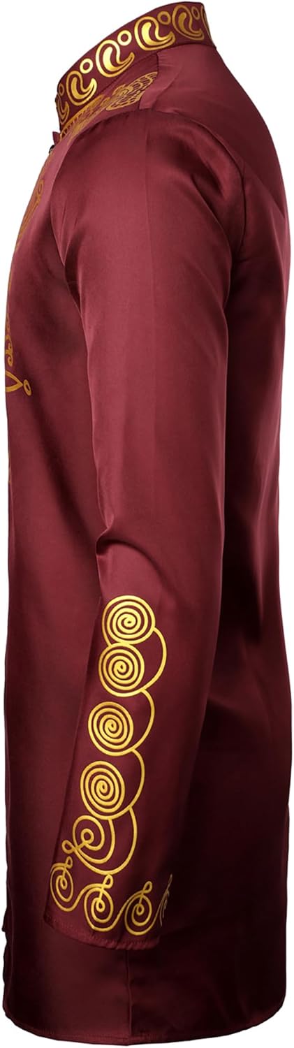 ZEROYAA Men's Africa Suit Long Sleeve Print Dashiki and Pants Outfit Traditional 2 Piece Set - Image 3