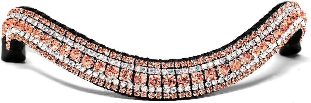 Alice International Leather English Bridle with Soft Padded Browband - Sparkly Crystal Bling for Dressage and Horse Riding COB 78