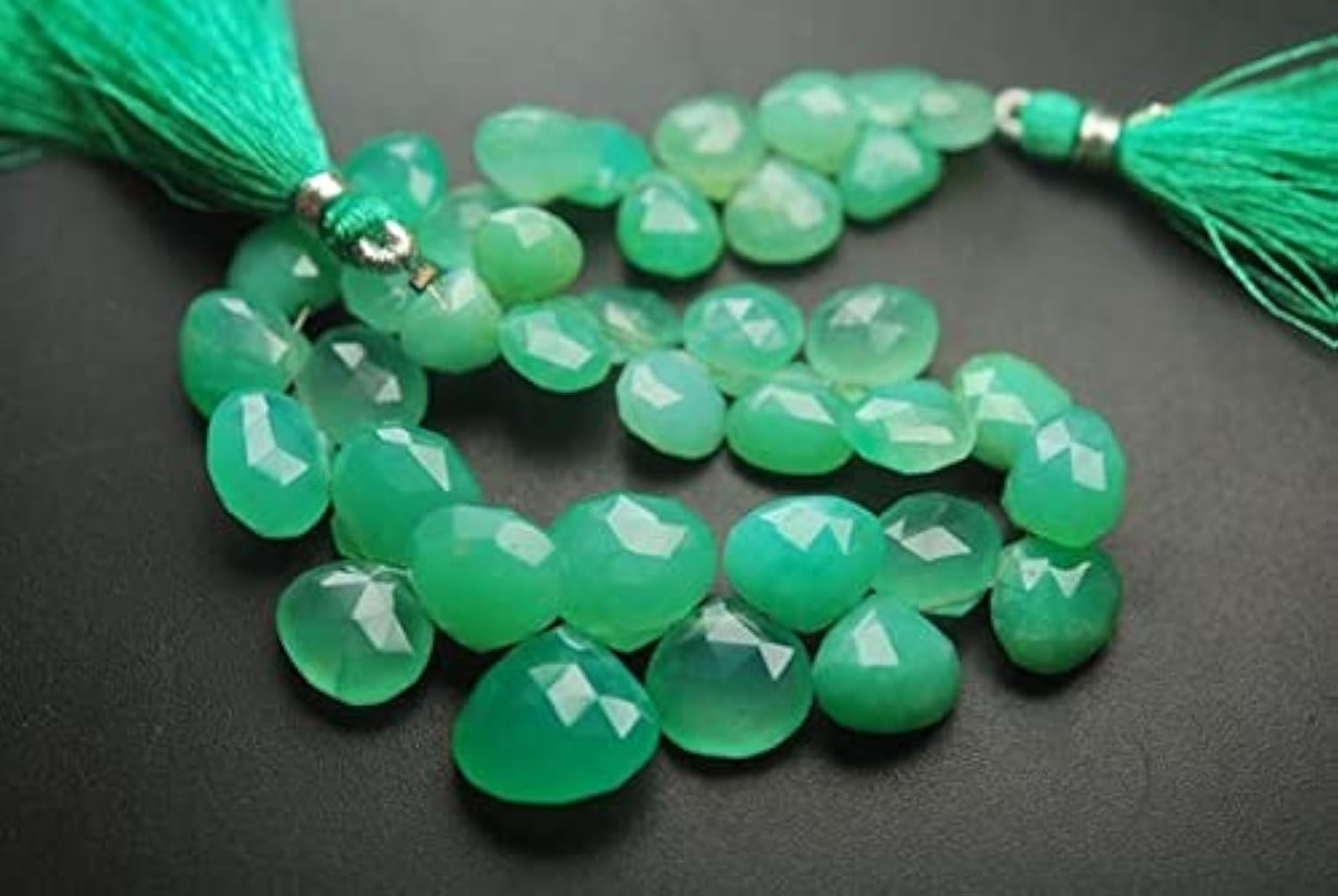 Chrysoprase naturelle LKBEADS perles cœurs facettés haut de gamme