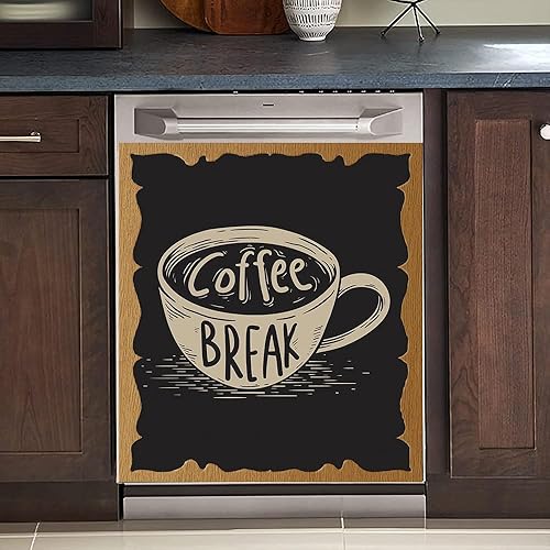 Cubierta magnética para lavavajillas y café, calcomanía autoadhesiva para nevera, calcomanías decorativas para cocina, cafetería, 23 pulgadas de