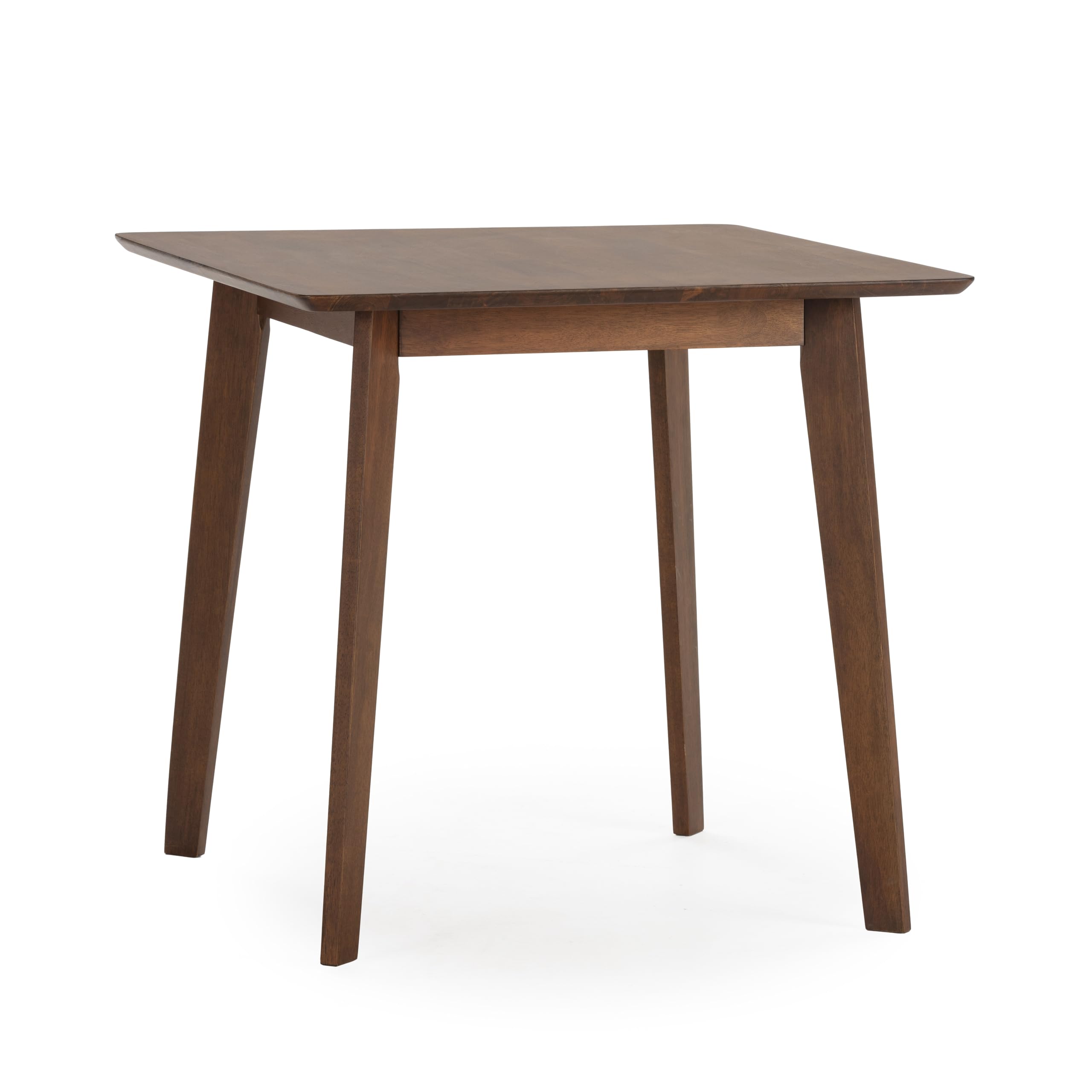 HOMN LIVING Mesa de Comedor Pomago 80x80 cm Color Nogal, Madera Maciza, 80 cm (Ancho) 80 cm (Profundo) 75 cm (Altura)