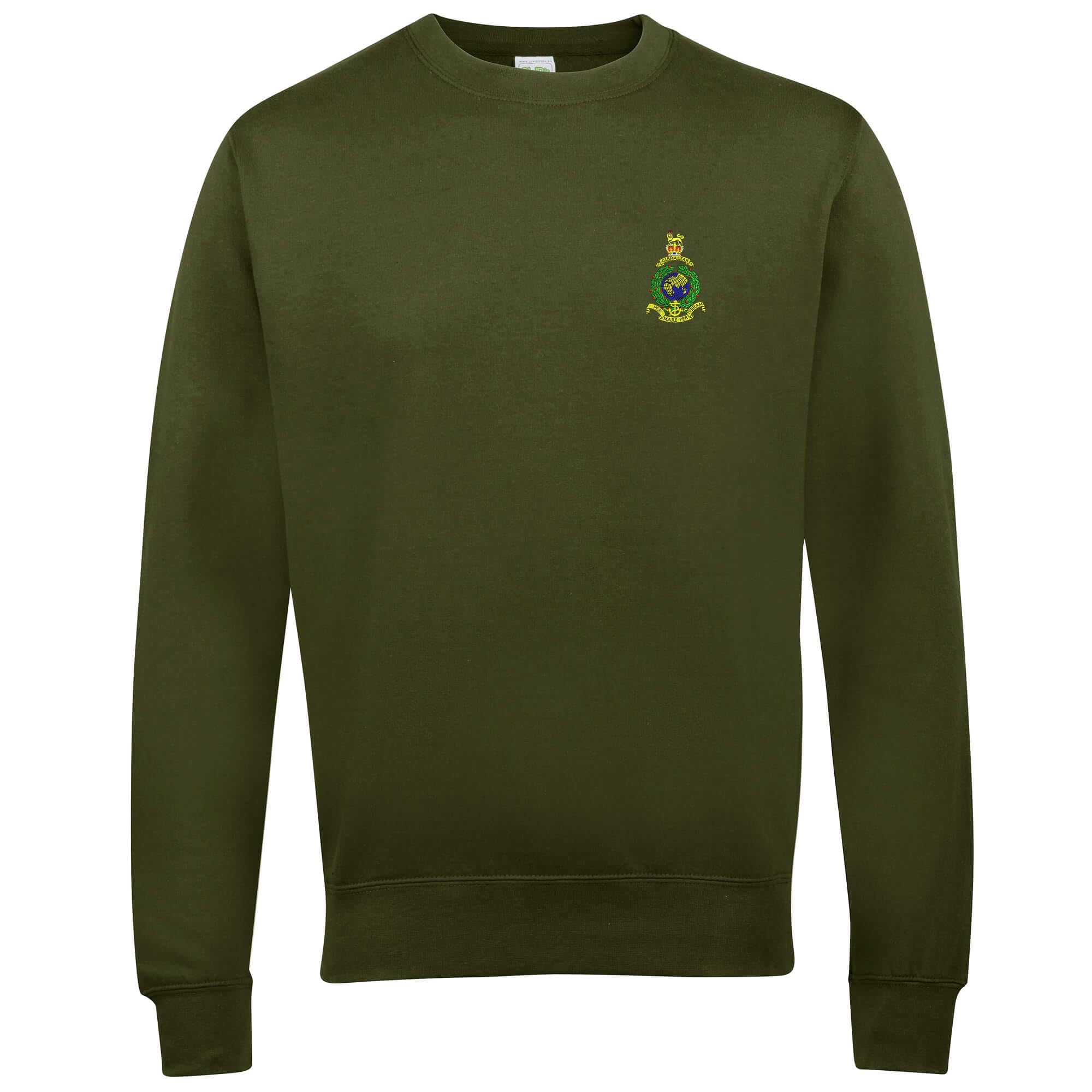 The Military Store Men's Military Green Royal Marines Embroidered Sweatshirt, 2X Large