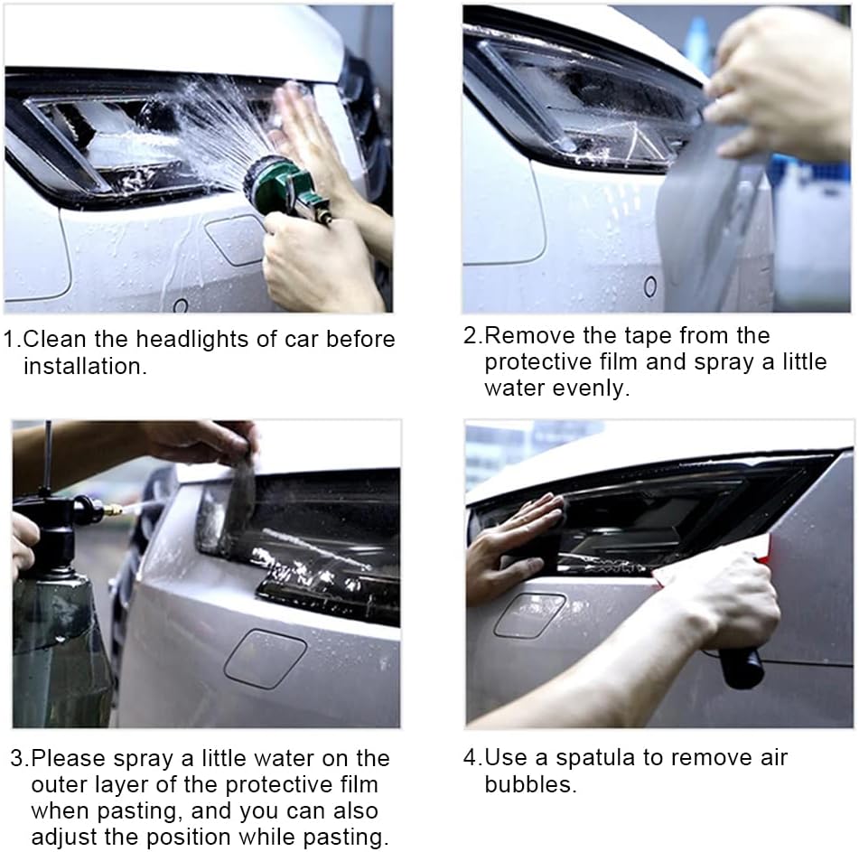 KUNGKIC for Toyota Supra 2019-up Wide Headlight Protection Film TPU Scratch Guard Non-Yellowing Self-Healing Exterior Accessories Sport Style 2 PCS Clear Paint
