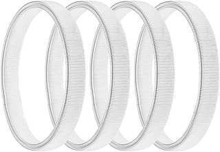 Nifocc 2 Pairs of Shirt Sleeve Holders Garters Elastic Metal Armbands for Fixing Long Sleeves - Silver
