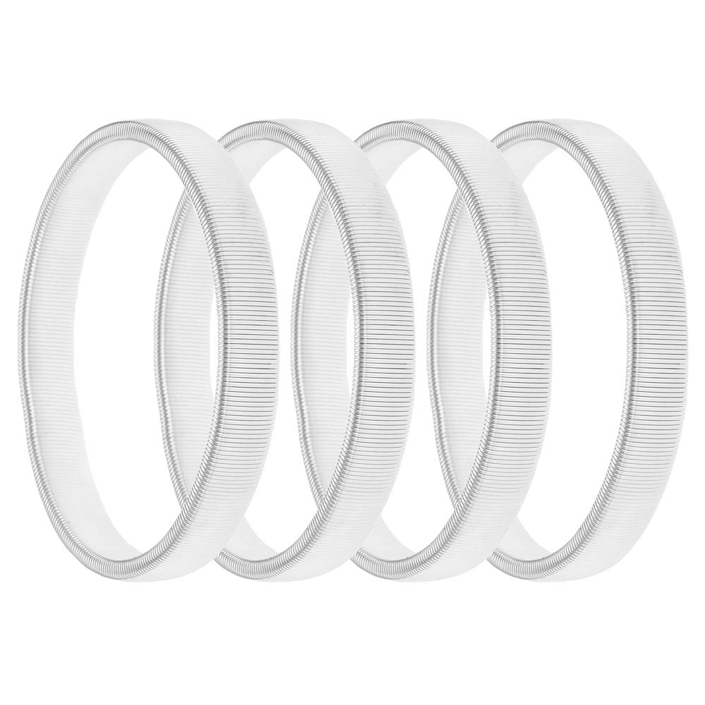Nifocc 2 Pairs of Shirt Sleeve Holders Garters Elastic Metal Armbands for Fixing Long Sleeves - Silver