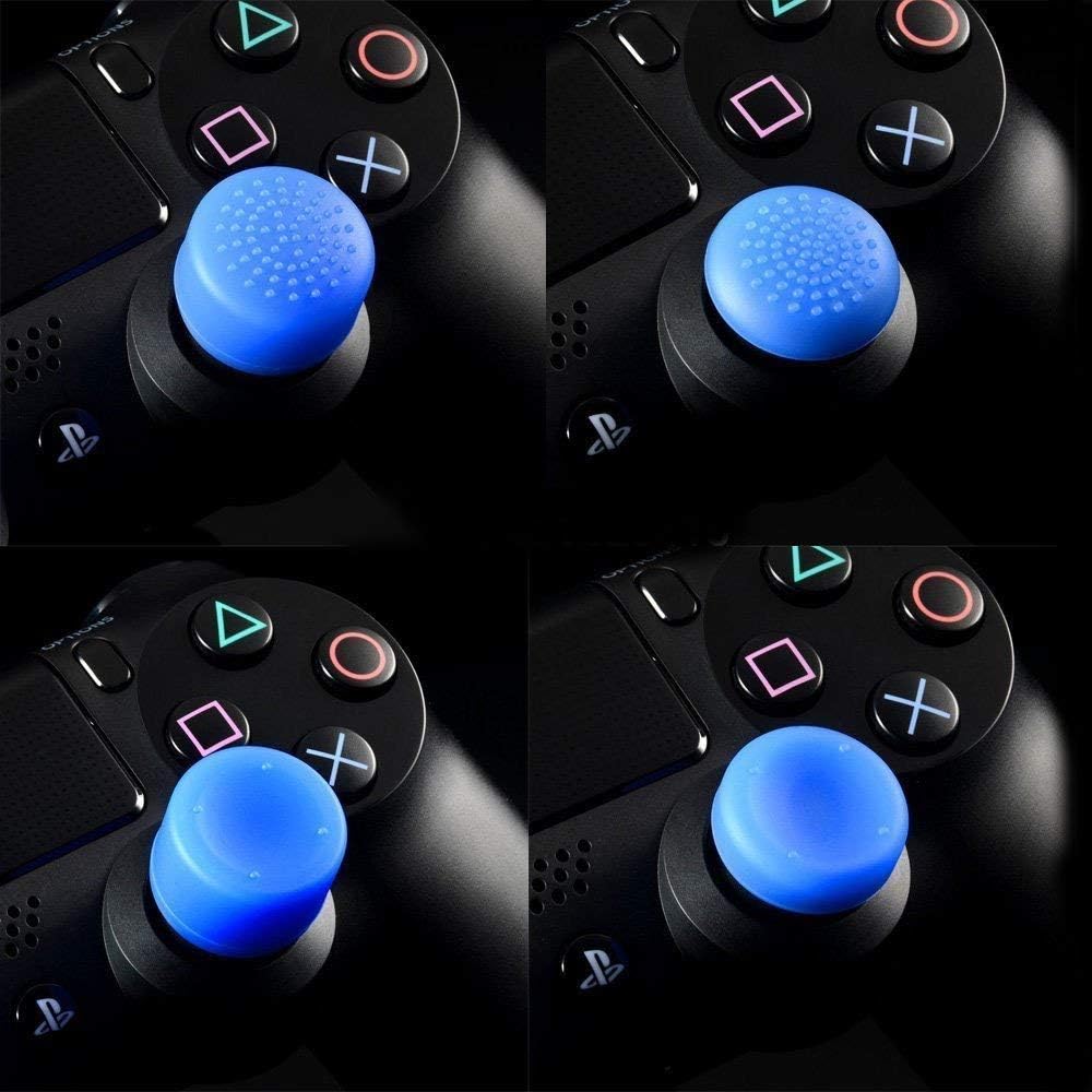 for PS5, PS4, PS3, Switch Pro, Xbox one, Xbox 360, Wii U, PS2 Controller Analog Stick Thumbsticks Joystick Cap Rubber Cover Silicone Thumb Grip Cap Joystick Thumbstick Replacement (Pack of 8 Blue)