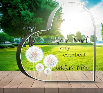 Remembrance Sympathy Gift - Heart Shaped Acrylic Desk Sign for Loss of Loved One, Sentimental Bereavement Decor, 4 x 4 inches