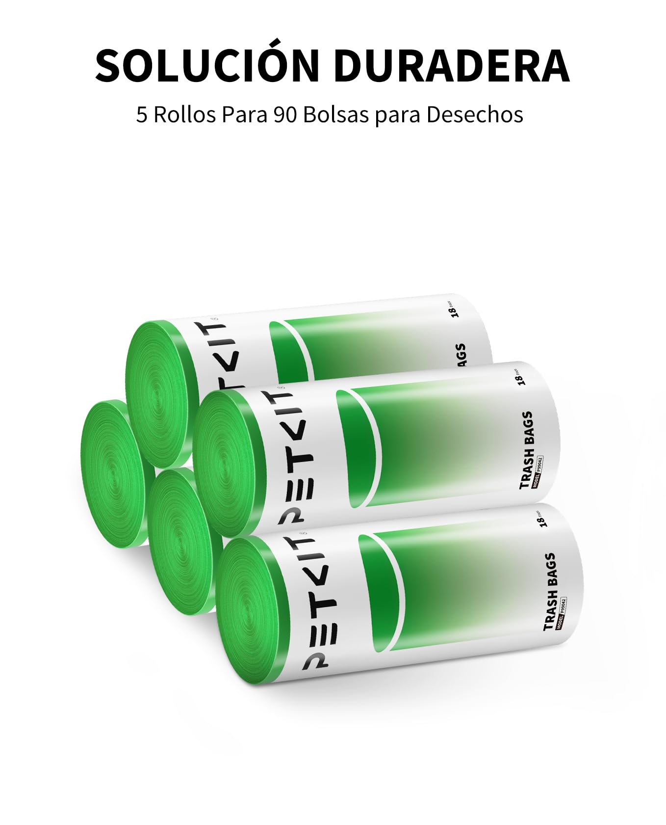 PETKIT Bolsa de Arena para Gatos, Bolsa de Arena de Repuesto para PURA MAX 2 y PUROBOT MAX PRO 2, Resistente a Arañazos, Duradera, 5 Rollos (90 Piezas)