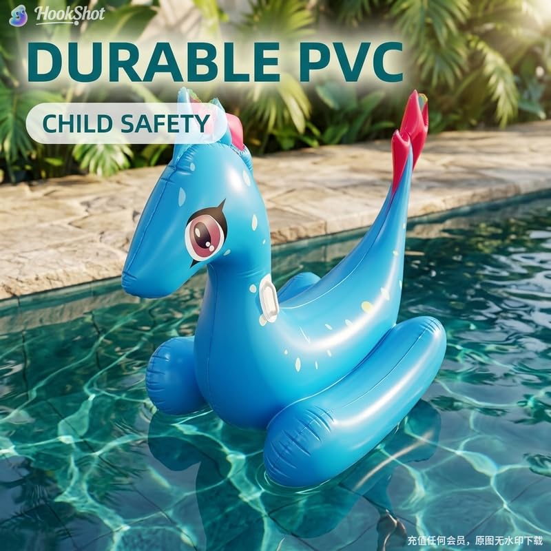 Vintix Aufblasbare Wippe Pferd Design Pool Schwimmspielzeug aus PVC, Maximal Tragfähigkeit 200kg, Wasserspielzeug für Garten & Pool, Tierform Wippstuhl für Erwachsene und Kinder 180 * 80 * 90cm
