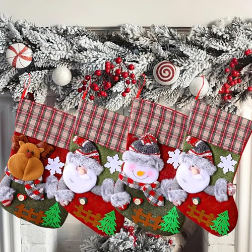 Wellehomi Juego de 4 calcetines de Navidad