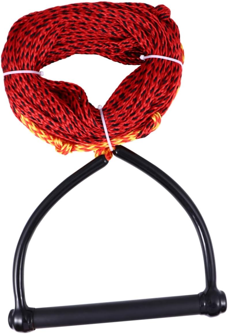 Towable Waterskiing Rope with Black Handle 1-Section Water Ski Rope for Wakeboard and Kneeboard for Water Sports and Boating Accessories Random Color