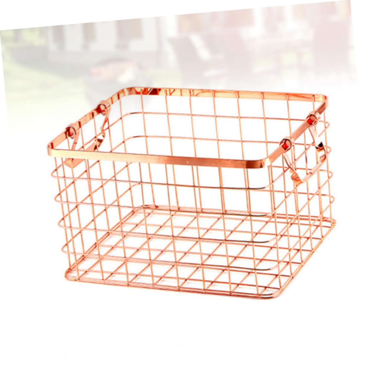Cesta de Almacenamiento de Hierro Dorado Asa, Estilo Nórdico, Flexible y Multifuncional para Guardar Libros y Objetos Hogar