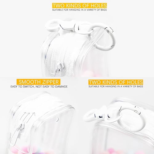 Miniatura 5 de Bolsa de exhibición transparente con llavero, bolsa de almacenamiento portátil para muñecas pequeñas, organizador de caja ciega colgante, cierre de