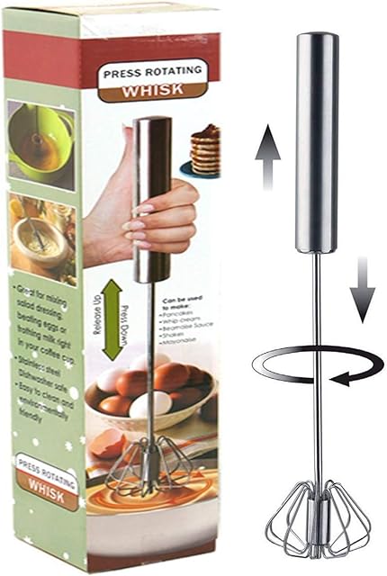 New Better Beat Push Button Rotation Whisk Frother