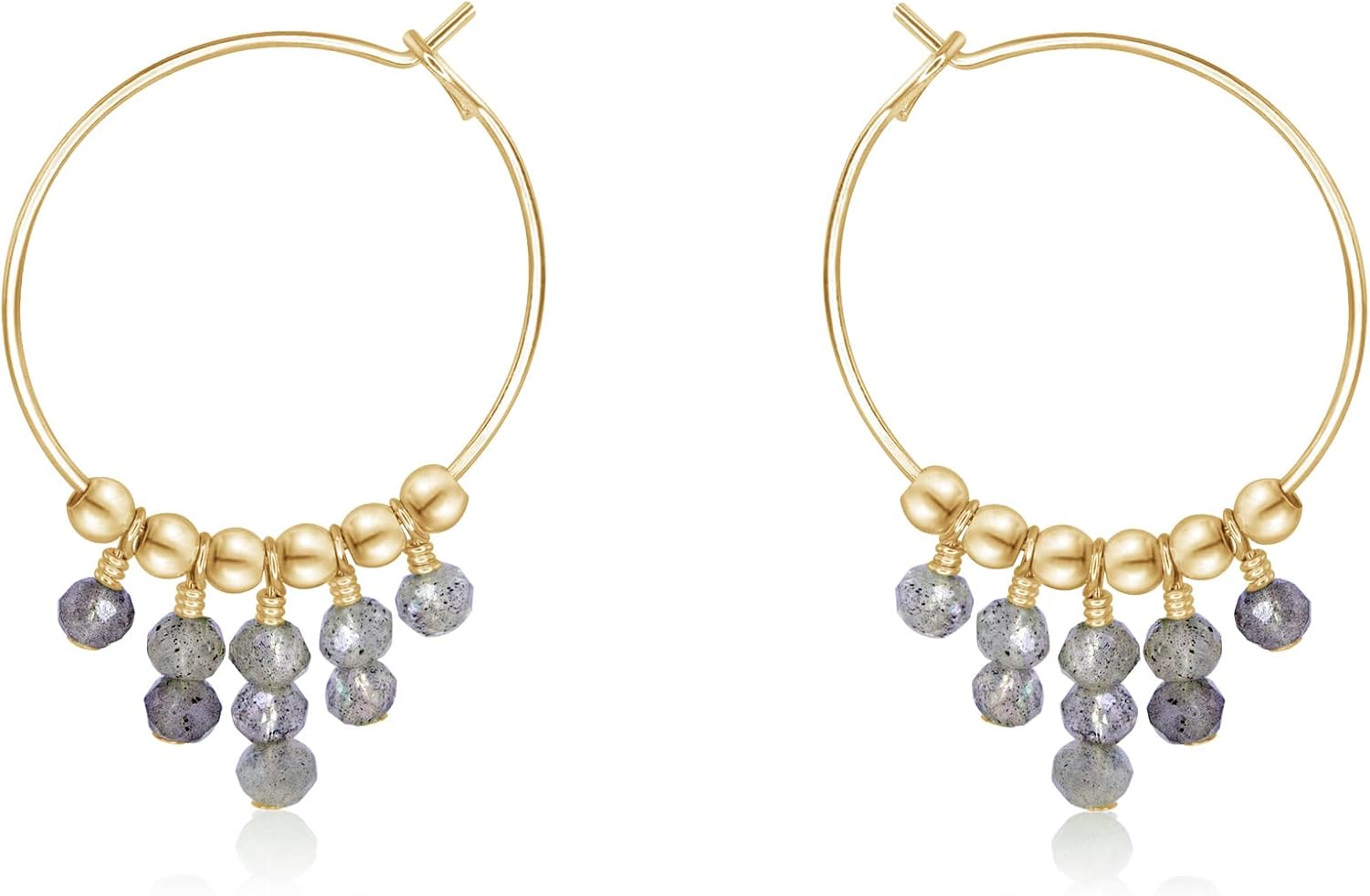 Labradorite Hoop Earrings in 14k Gold Fill