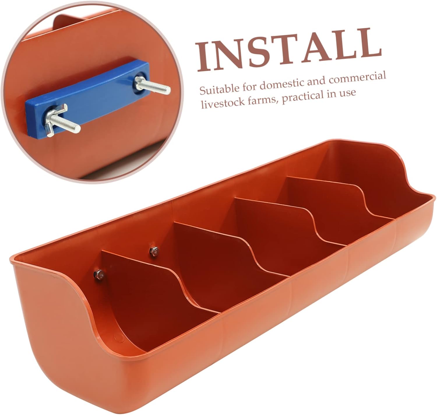 Piglet Feeding Trough Hanging Wall Pig Feeder Easy Install Clean Plastic Feeding Groove