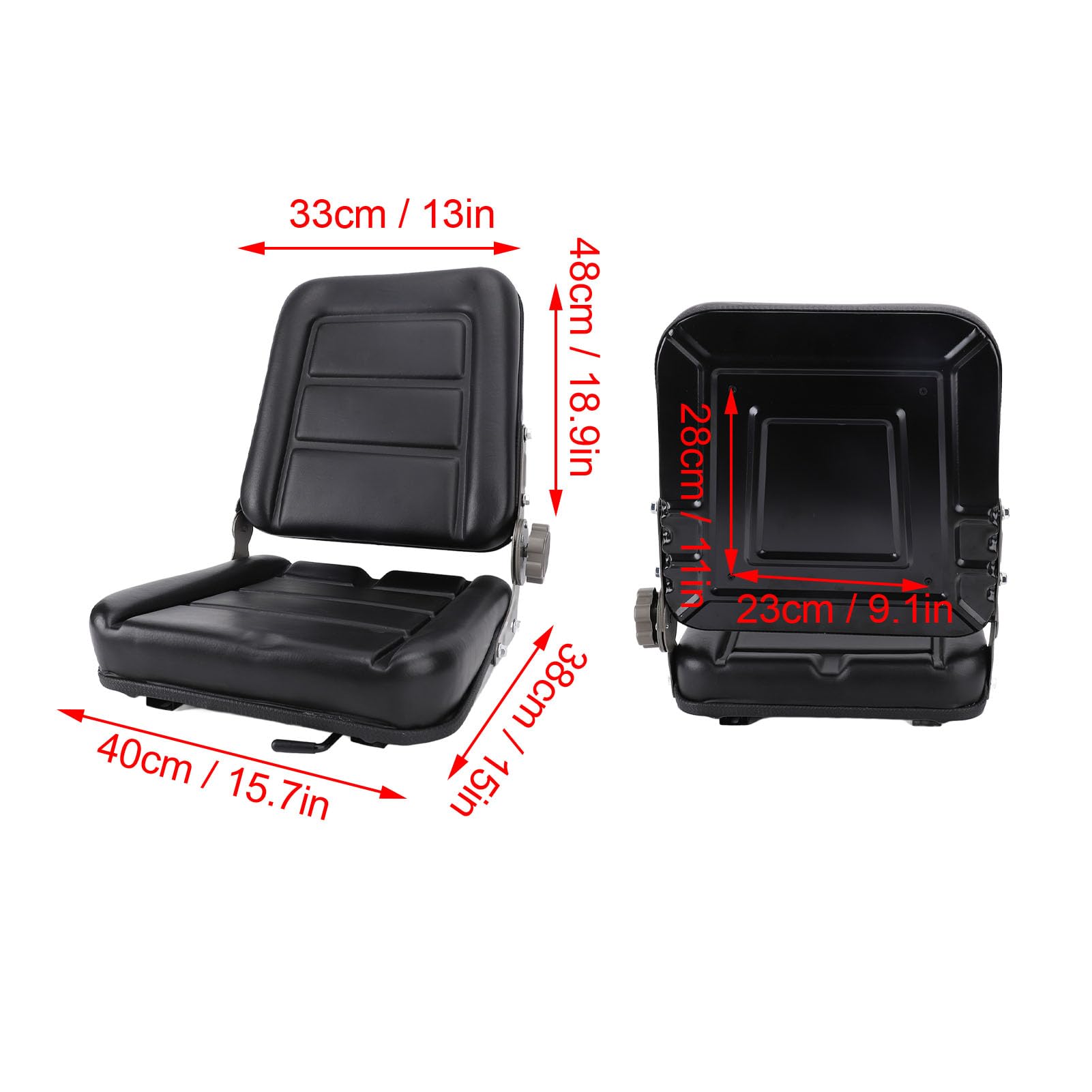 Marhynchus Asiento de Carretilla Elevadora, Cómodo Cojín Ergonómico Transpirable para Vehículos Mecánicos Agrícolas, Asiento de Tractor Universal de Cuero PU para Tractor
