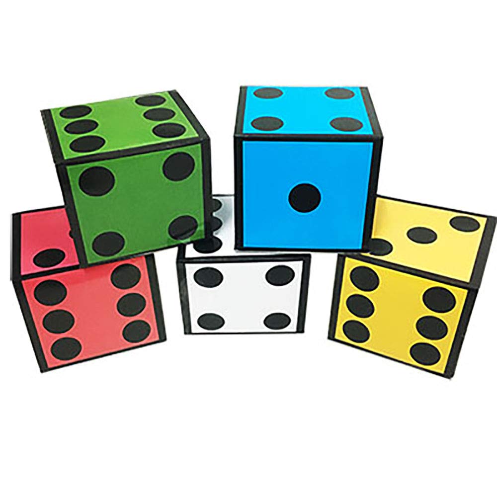 Card Dice (5 Dice) Magic Tricks Jumbo Cards to Giant Dice Magia Magician Stage Illusion Gimmick Prop