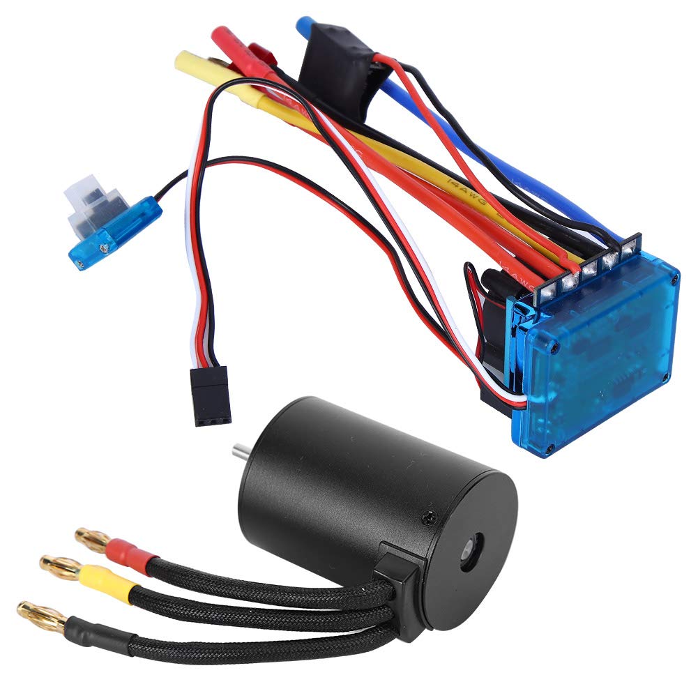 High Efficiency 3650 3100KV Brushless Motor with ESC for 1/10 RC Cars (80A)