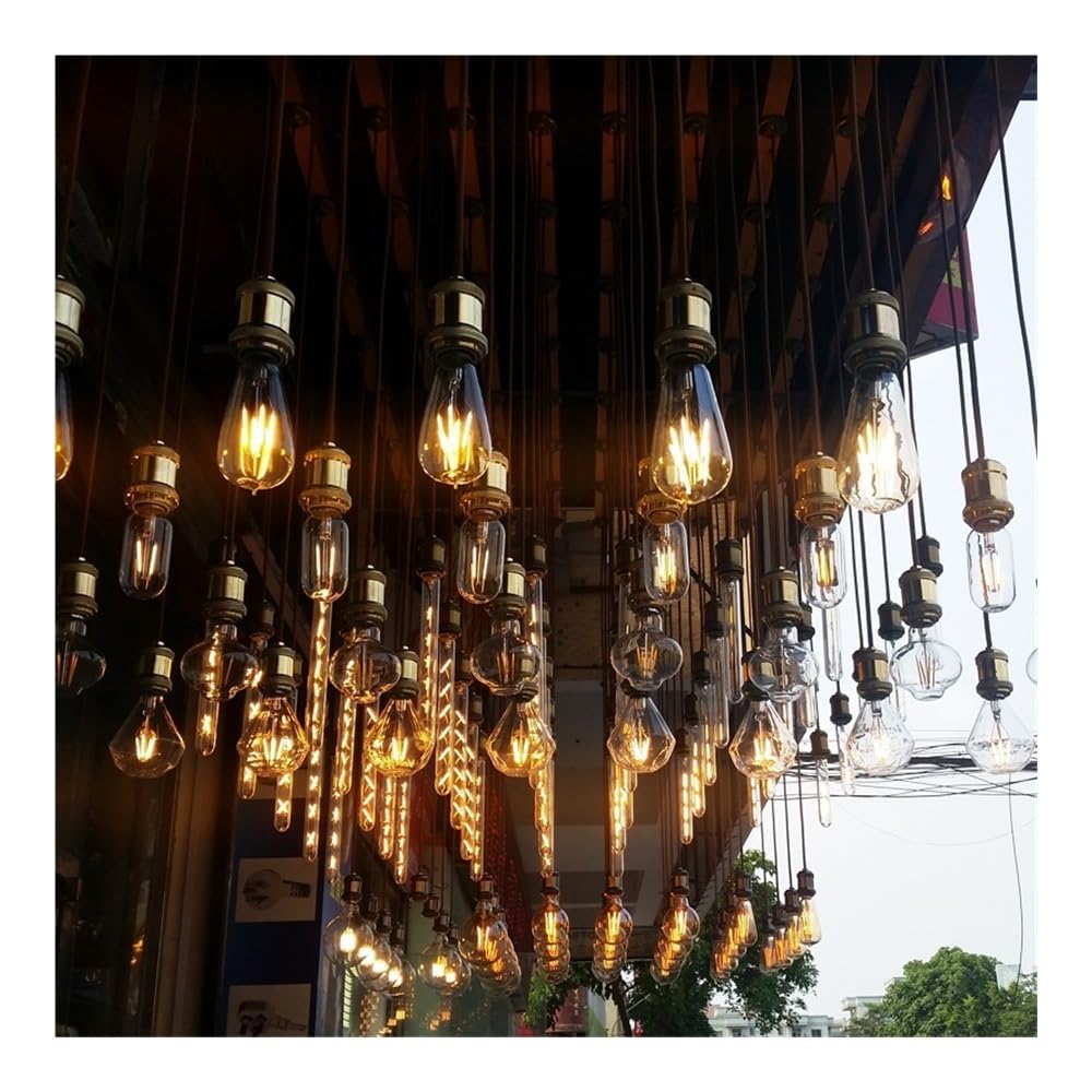 YSJX lighting, Paquete de 6 bombillas de filamento LED E27/E14 AC220V 2W 4W 6W 8W lámpara LED Edison luz de cristal de vela Retro Vintage(E27 G95 8W)