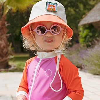 Kietla Pink Red, UPF 50+, UV Korumalı ve Sensörlü, Pembe Turuncu Tek Parça Bebek Mayo