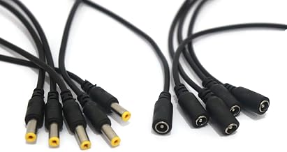 Electronic Spices DC Power Female And Male digital Cable, 12V 5A Male & Female Connectors for CCTV Security Camera and Lighting Power Adapter(2.1mm x 5.5mm, Ultra Thick) - PAIR OF 5