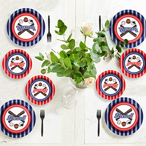 48 Pcs Baseball Party Plates Supplies Paper Baseball Birthday Party Dessert Dinner Plates Disposable Baseball Themed Party Favors Decorations For Boy Baby Shower #TOP5