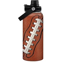 足球水瓶 - 32 盎司保温不锈钢运动瓶 - 男士足球爱好者粉丝玩家礼物