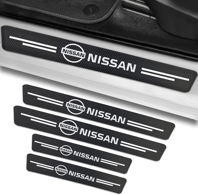 4 Pack Carbon Fiber Car Door Sill Protector for Nissan Maxima Altima Rogue Murano Frontier