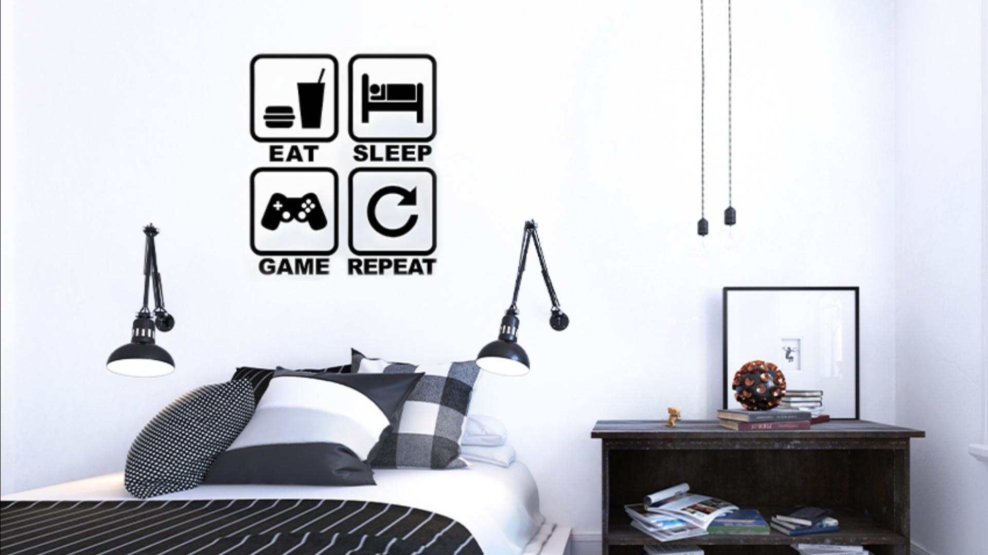 Vinilos decorativos gamer, 4 piezas, diseño controlador miniatura 7