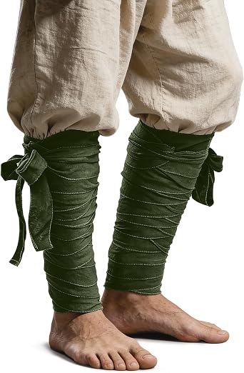 LVOW Viking Puttees Leg Wraps for Men Medieval Cosplay LARP Accessory